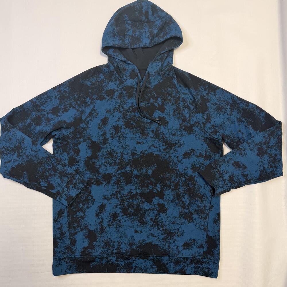 Lululemon City Sweat Hoodie Mens XL Blue Black Abstract Pullover Sweatshirt